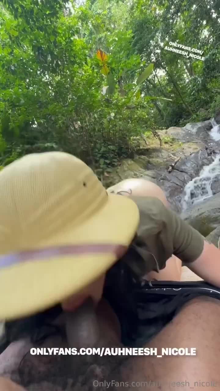 Sucking and Fucking Right Beside a Waterfall