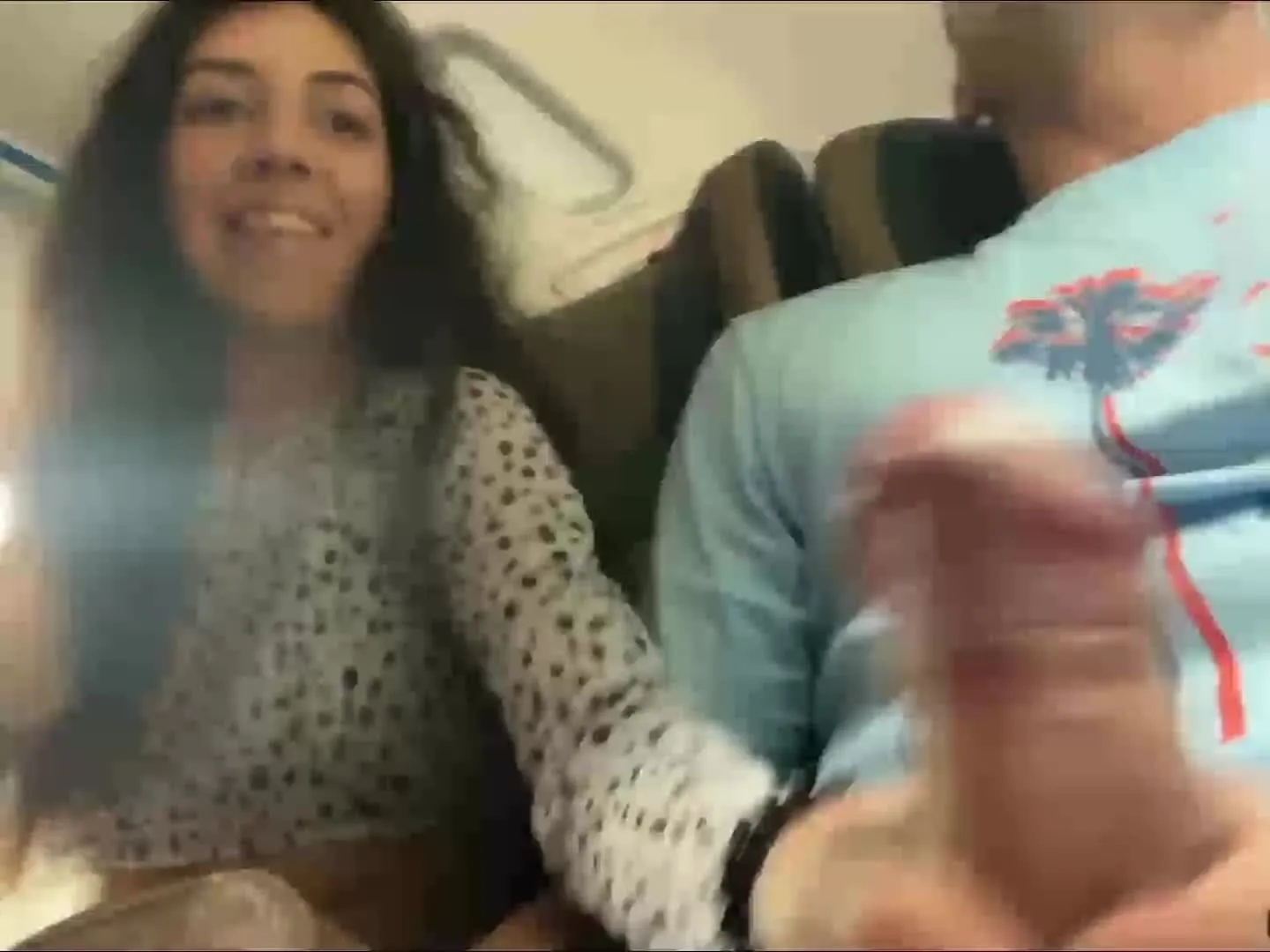 risky public handjob on the train