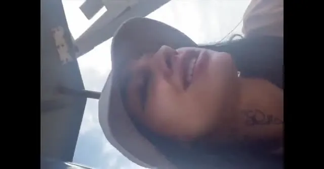 Tattooed girl blows a dick on the ferris wheel